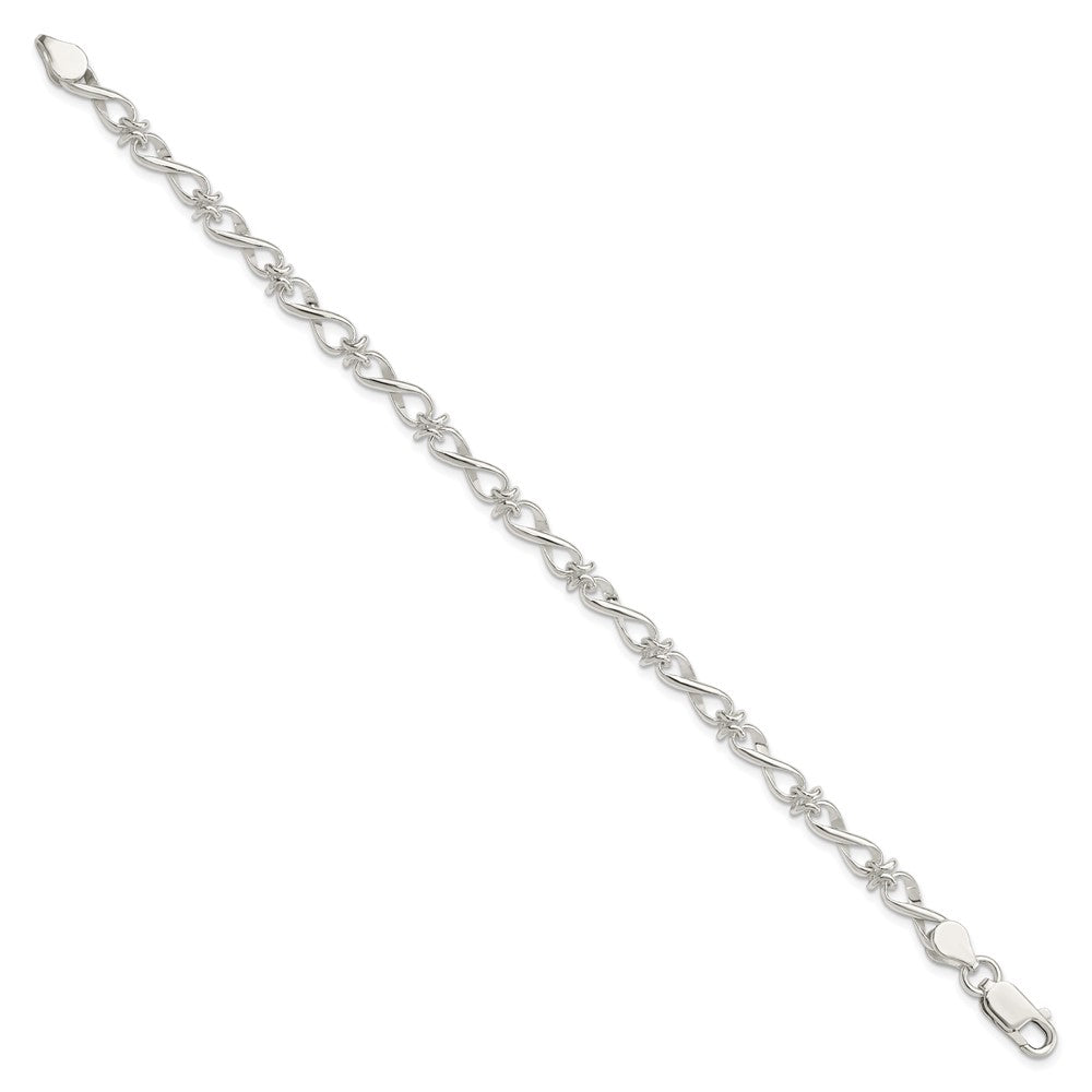 Sterling Silver Polished Fancy Infinity Link Bracelet