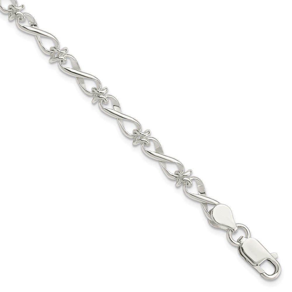 Sterling Silver Polished Fancy Infinity Link Bracelet