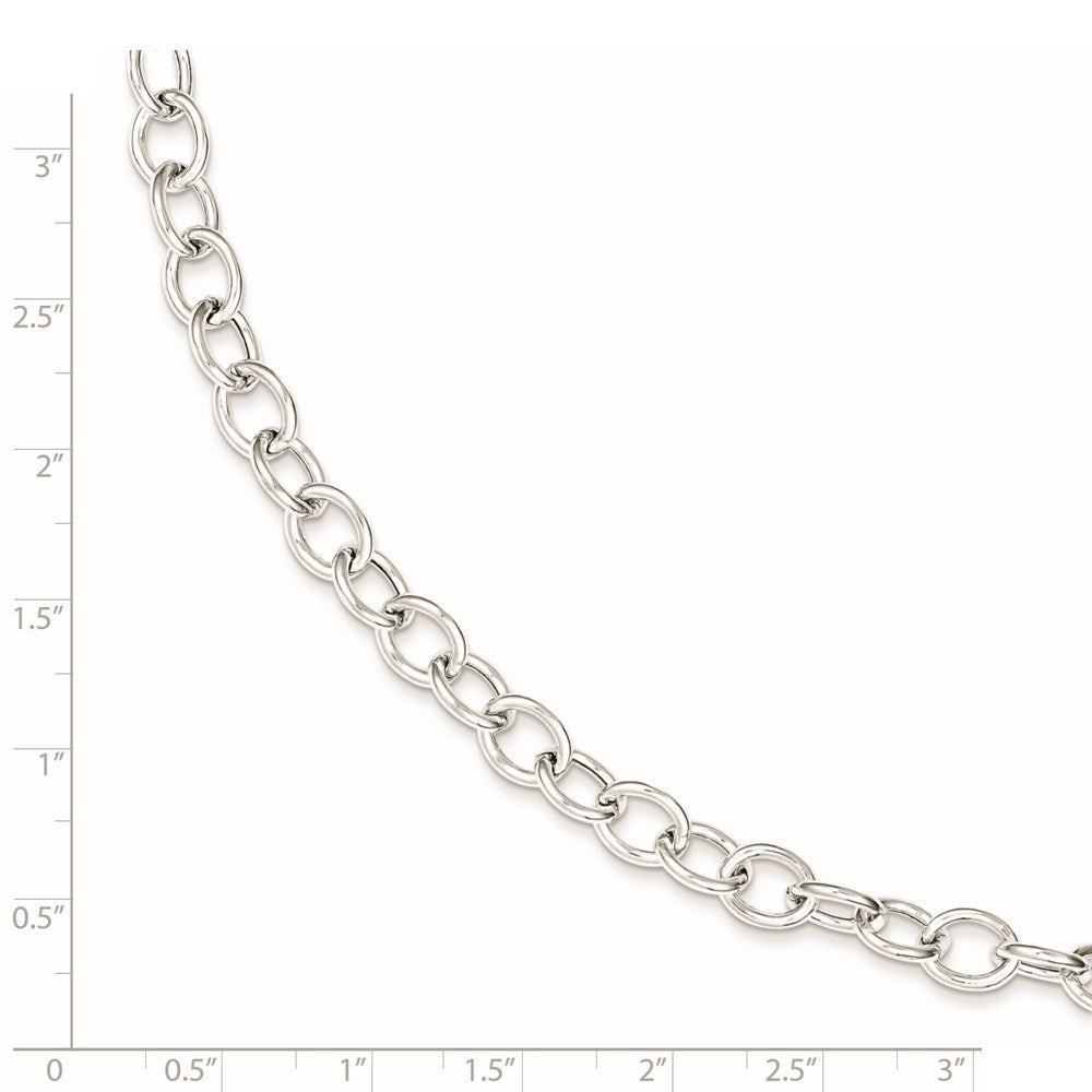 Sterling Silver Polished Cable Link Necklace