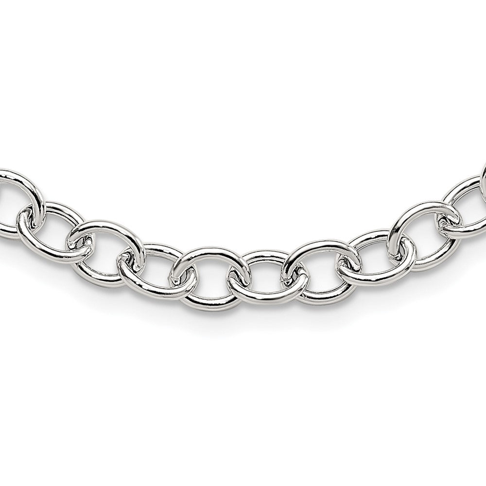 Sterling Silver Polished Cable Link Necklace
