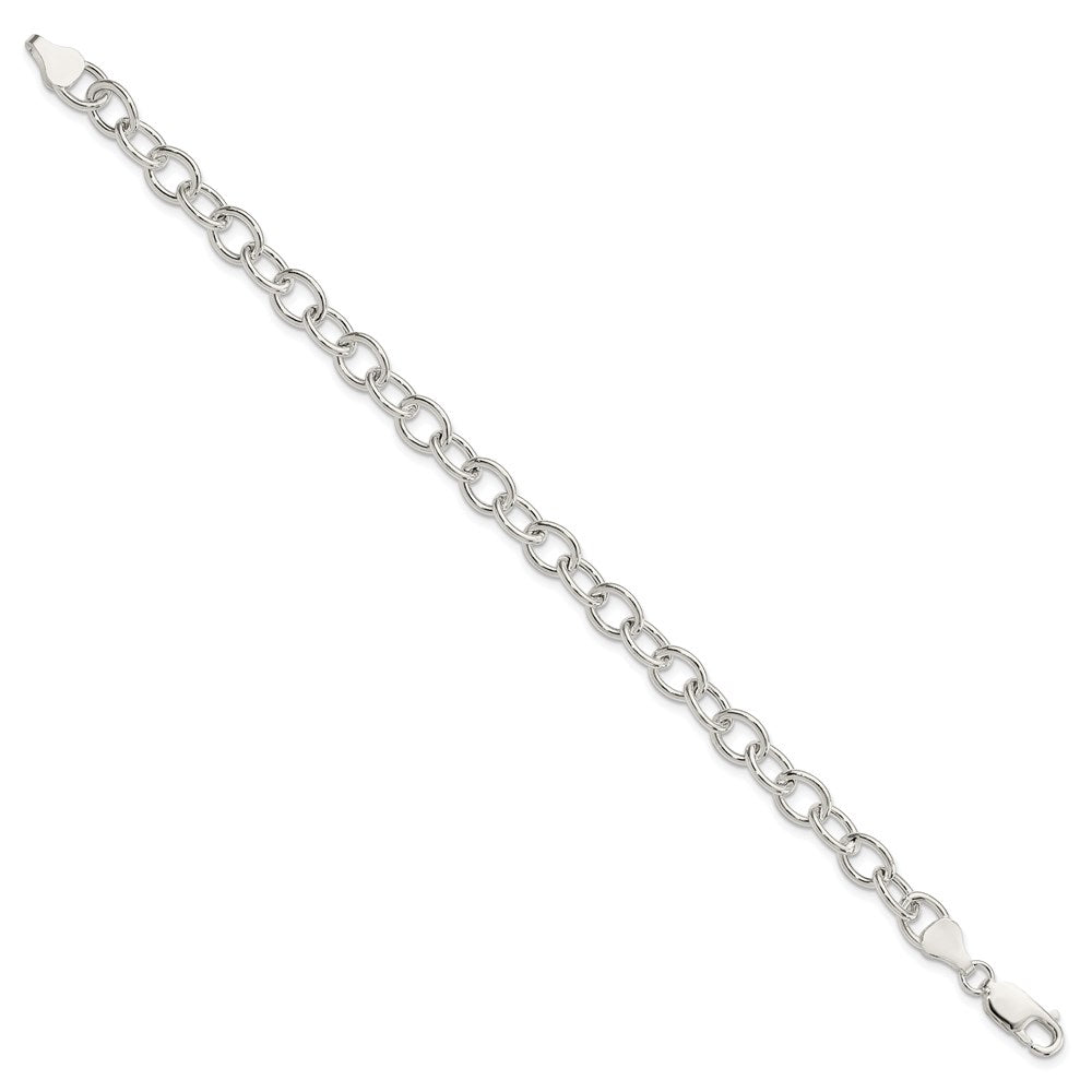 Sterling Silver Polished Cable Link Bracelet