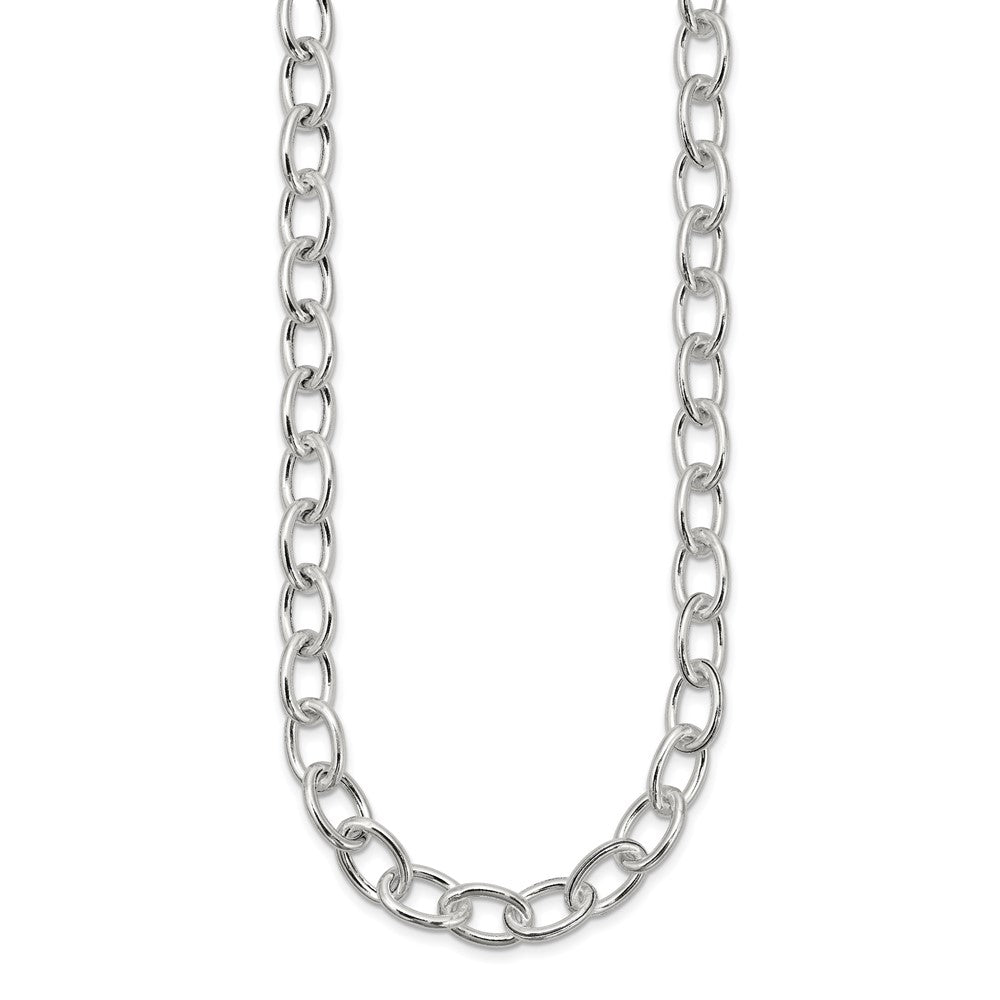 Sterling Silver Polished Open Link Cable Necklace