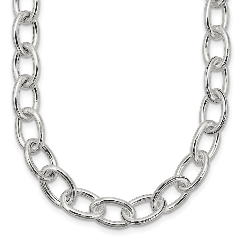 Sterling Silver Polished Open Link Cable Necklace