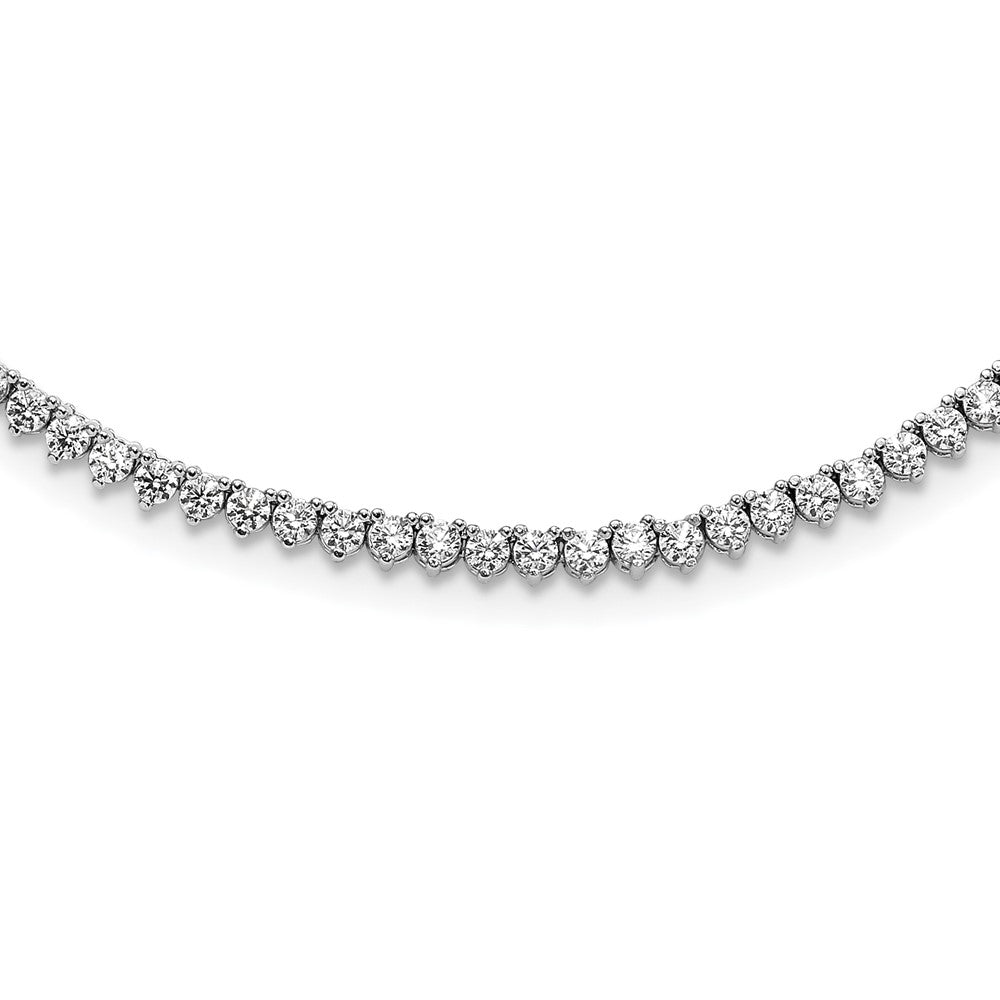 Sterling Shimmer Sterling Silver Rhodium-plated 218 Stone CZ Riviera Necklace