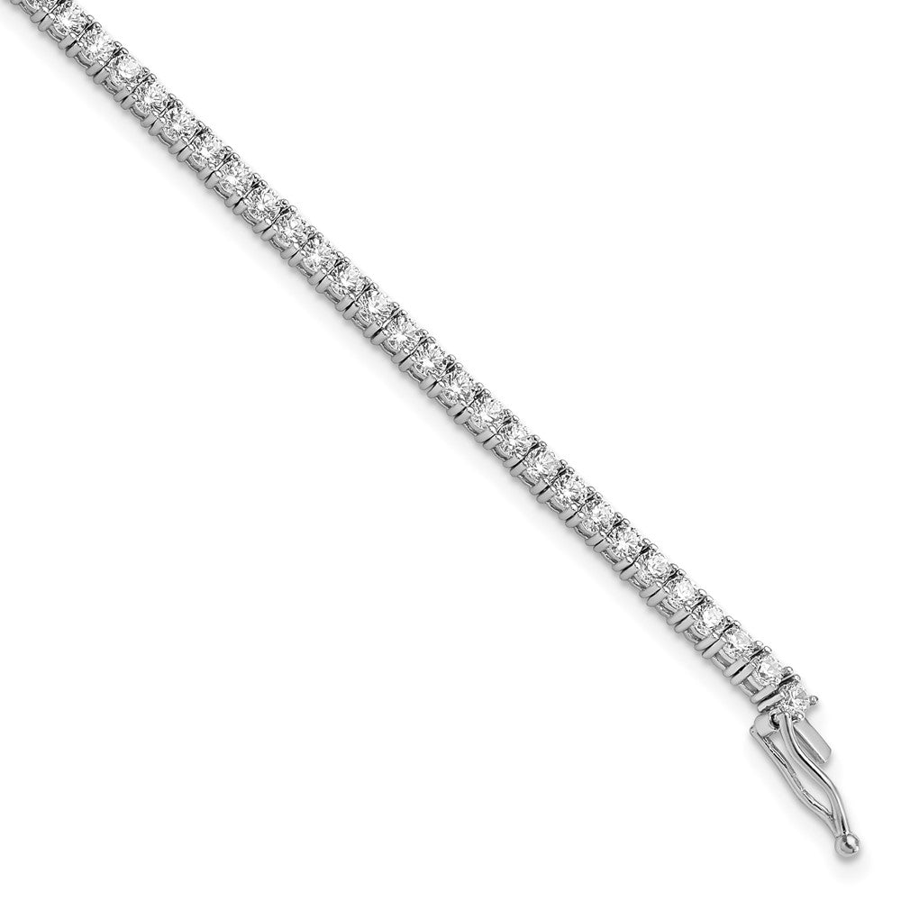 Sterling Shimmer Sterling Silver Rhodium-plated CZ 70 Stone Bracelet