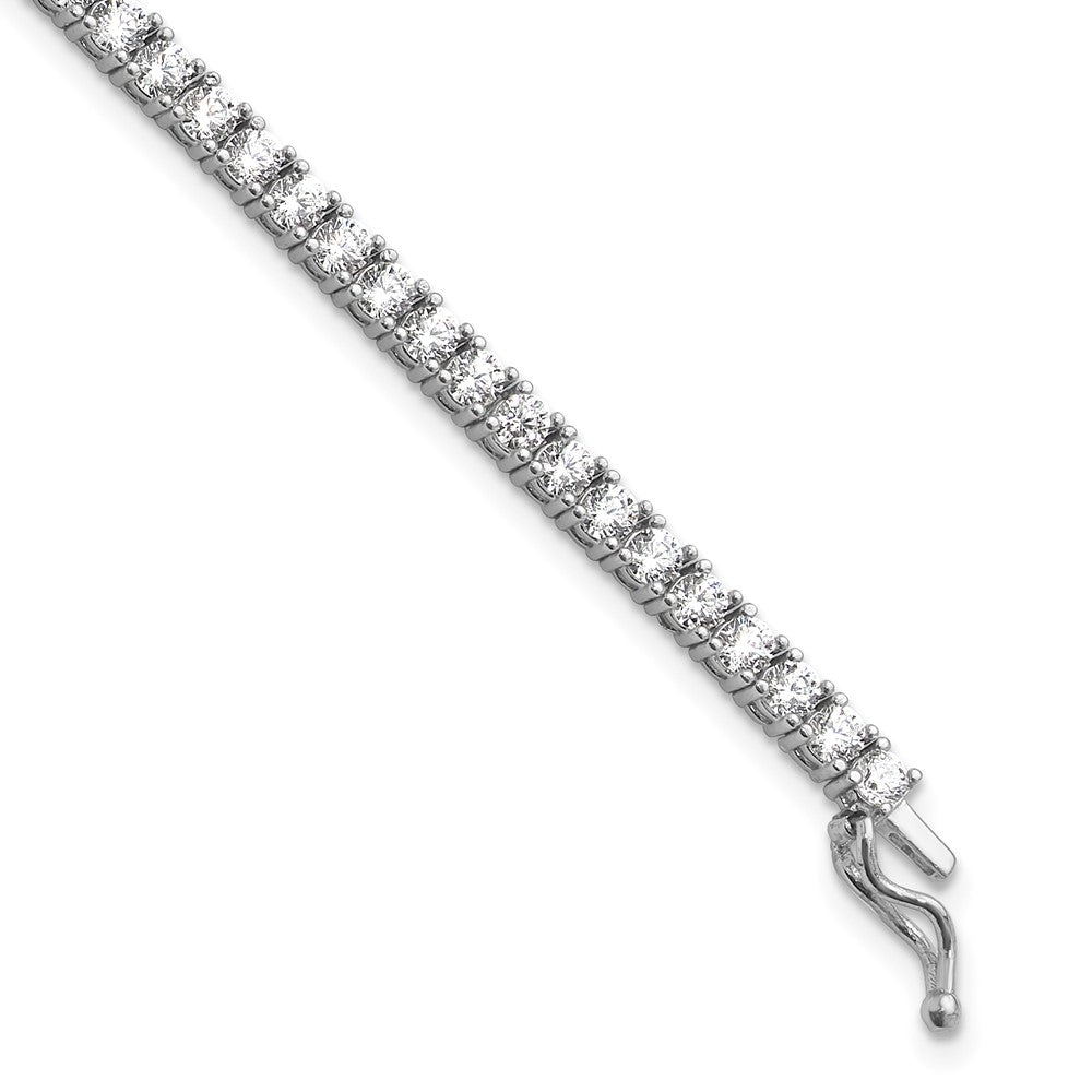 Sterling Shimmer Sterling Silver Rhodium-plated CZ 68 Stone Bracelet
