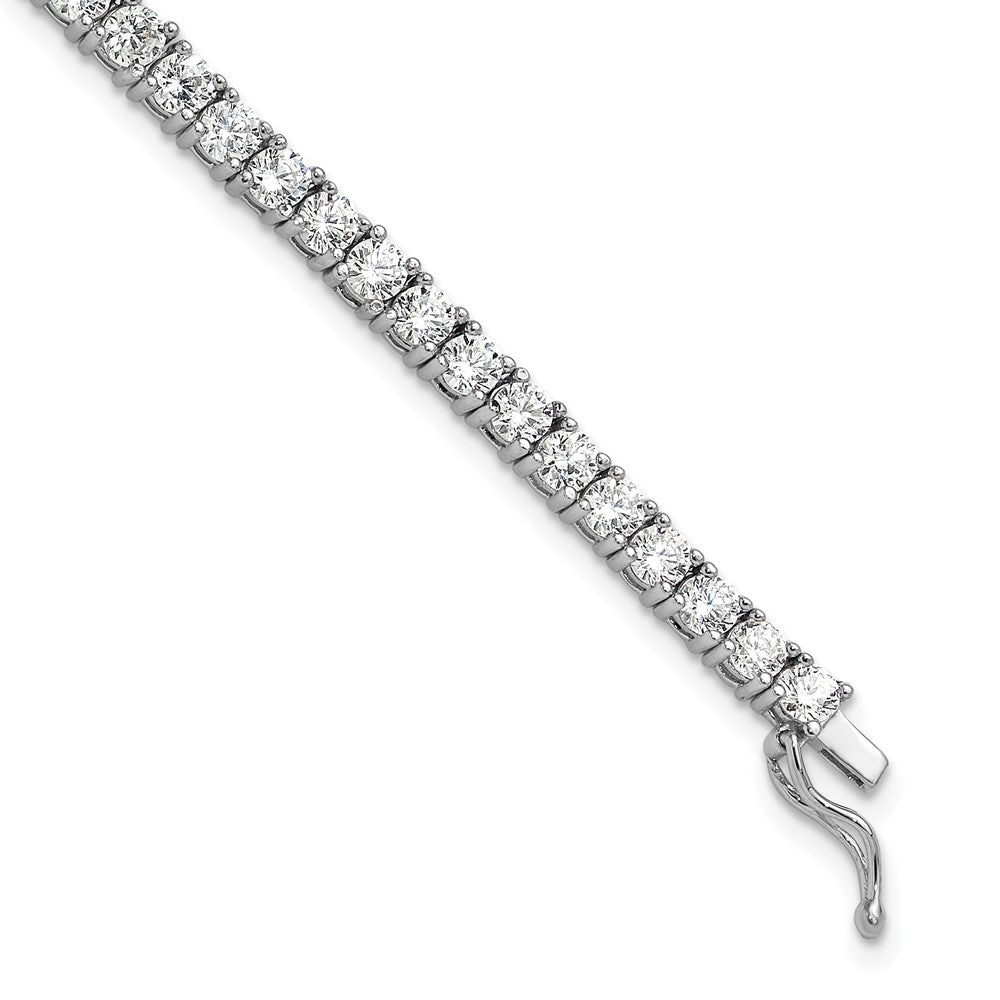 Sterling Shimmer Sterling Silver Rhodium-plated CZ 55 Stone Bracelet
