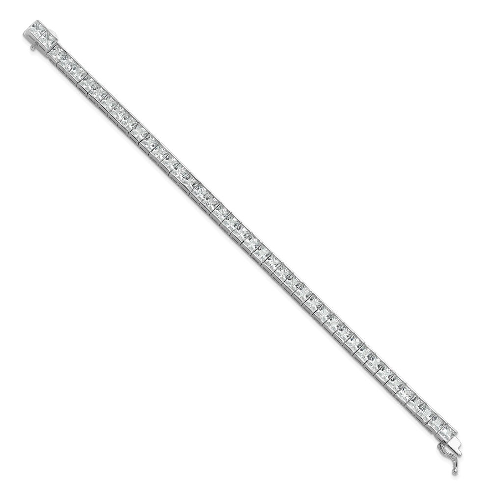 Sterling Shimmer Sterling Silver Rhodium-plated 40 Stone CZ Bracelet