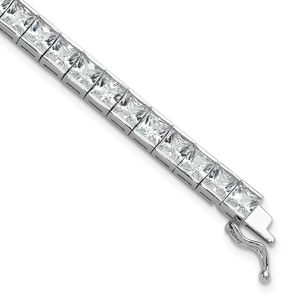 Sterling Shimmer Sterling Silver Rhodium-plated 40 Stone CZ Bracelet