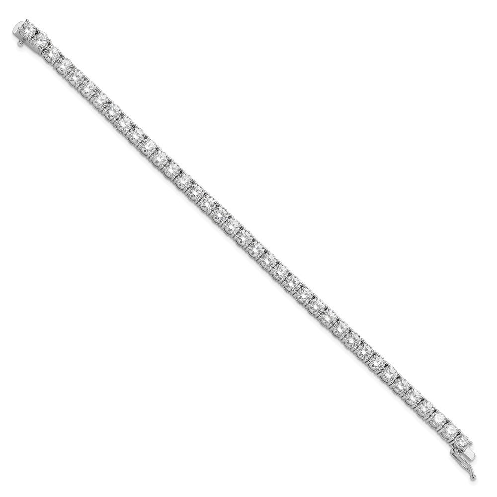 Sterling Shimmer Sterling Silver Rhodium-plated CZ 37 Stone Bracelet