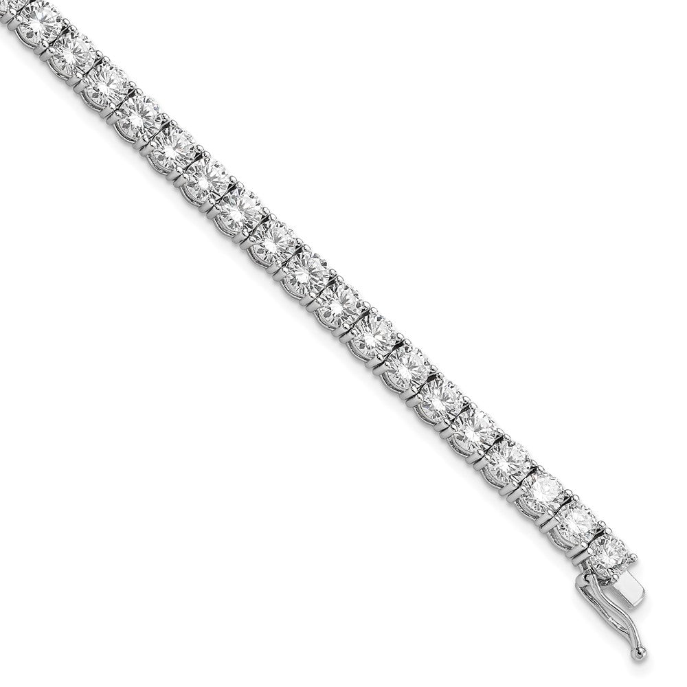 Sterling Shimmer Sterling Silver Rhodium-plated CZ 37 Stone Bracelet
