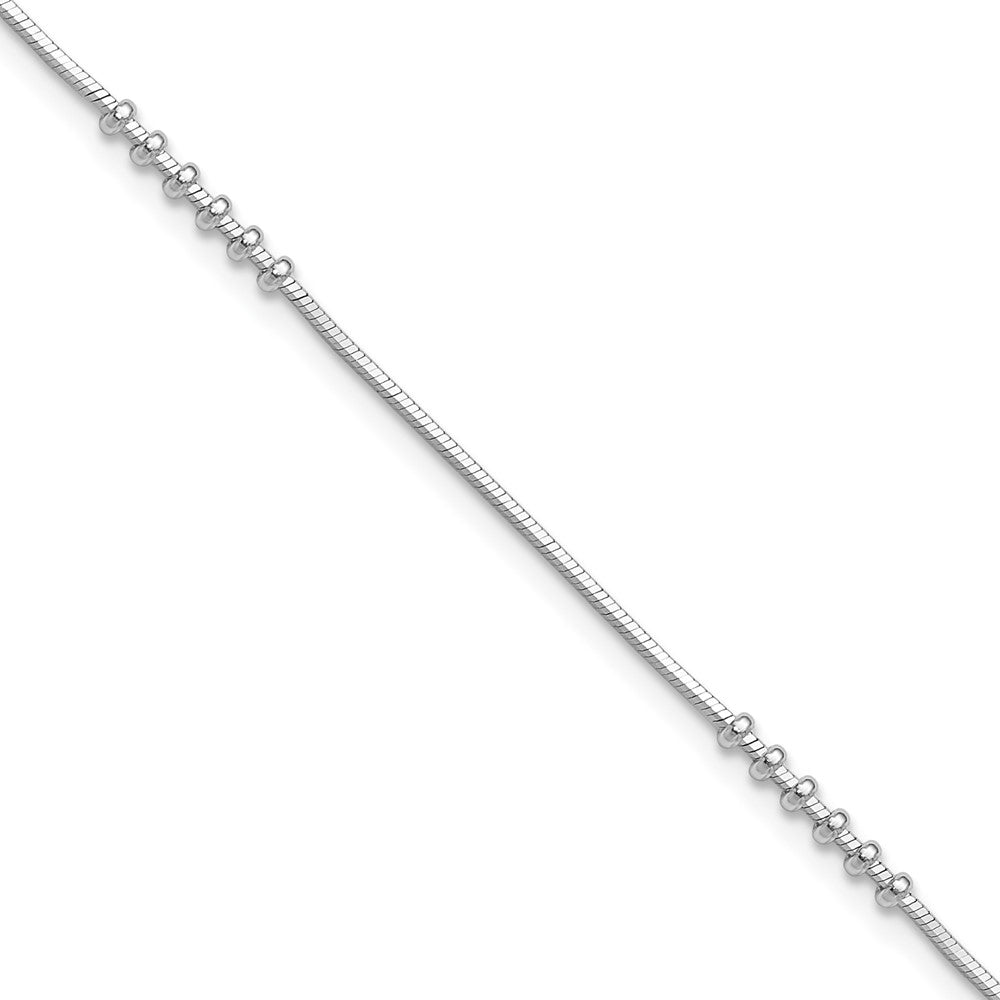 Sterling Silver Rhodium-plated Beaded Plus extender - Total Anklet