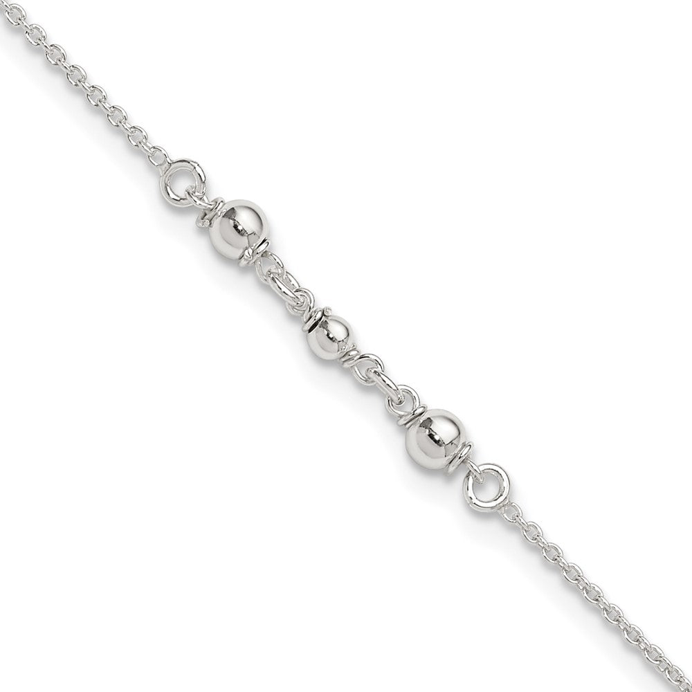 Sterling Silver Polished w/. Ext. Fancy Anklet