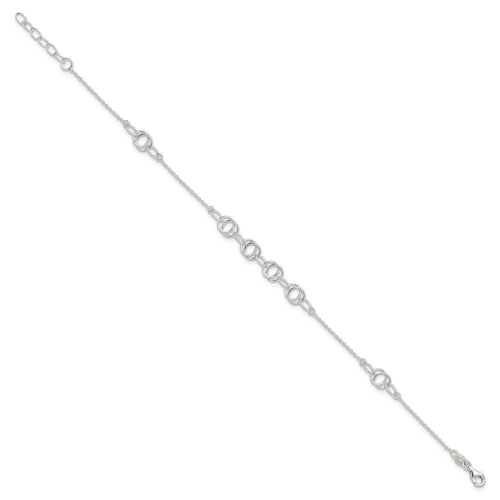 Sterling Silver Polished w/. Ext. Fancy Link Anklet