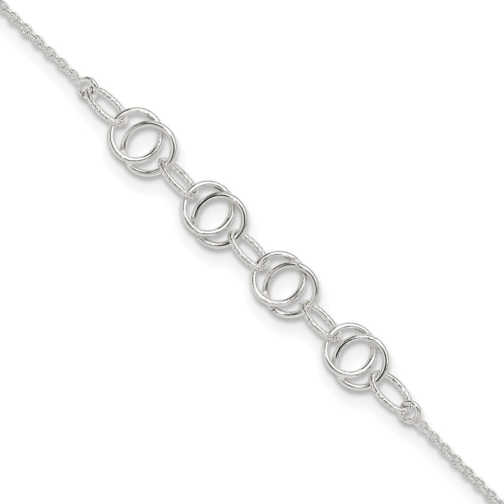 Sterling Silver Polished w/. Ext. Fancy Link Anklet