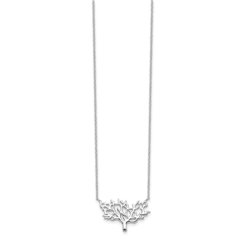 Sterling Silver Rhodium-plated Tree w/ ext. Necklace