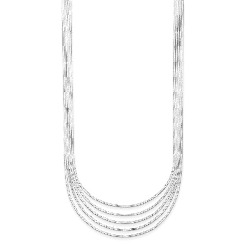 Sterling Silver 5-Strand Herringbone Chain w/ ext Necklace