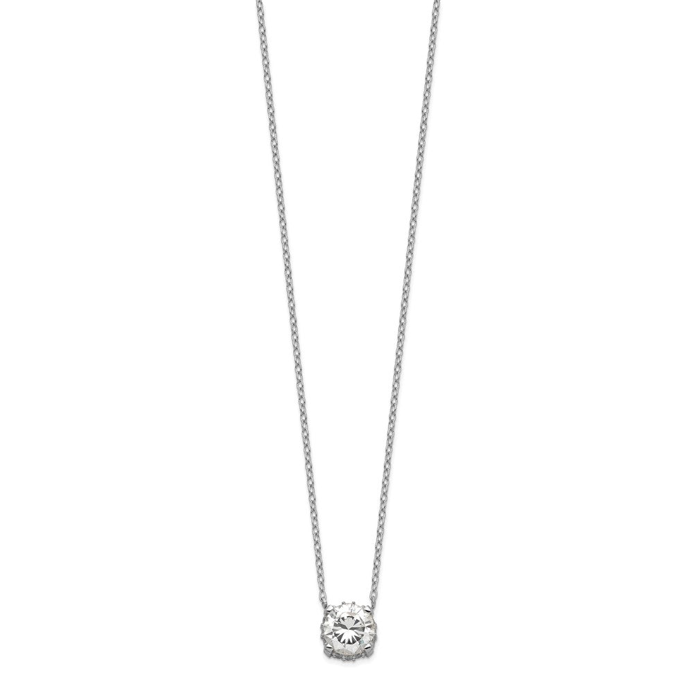 Sterling Silver Rhodium-plated CZ Necklace