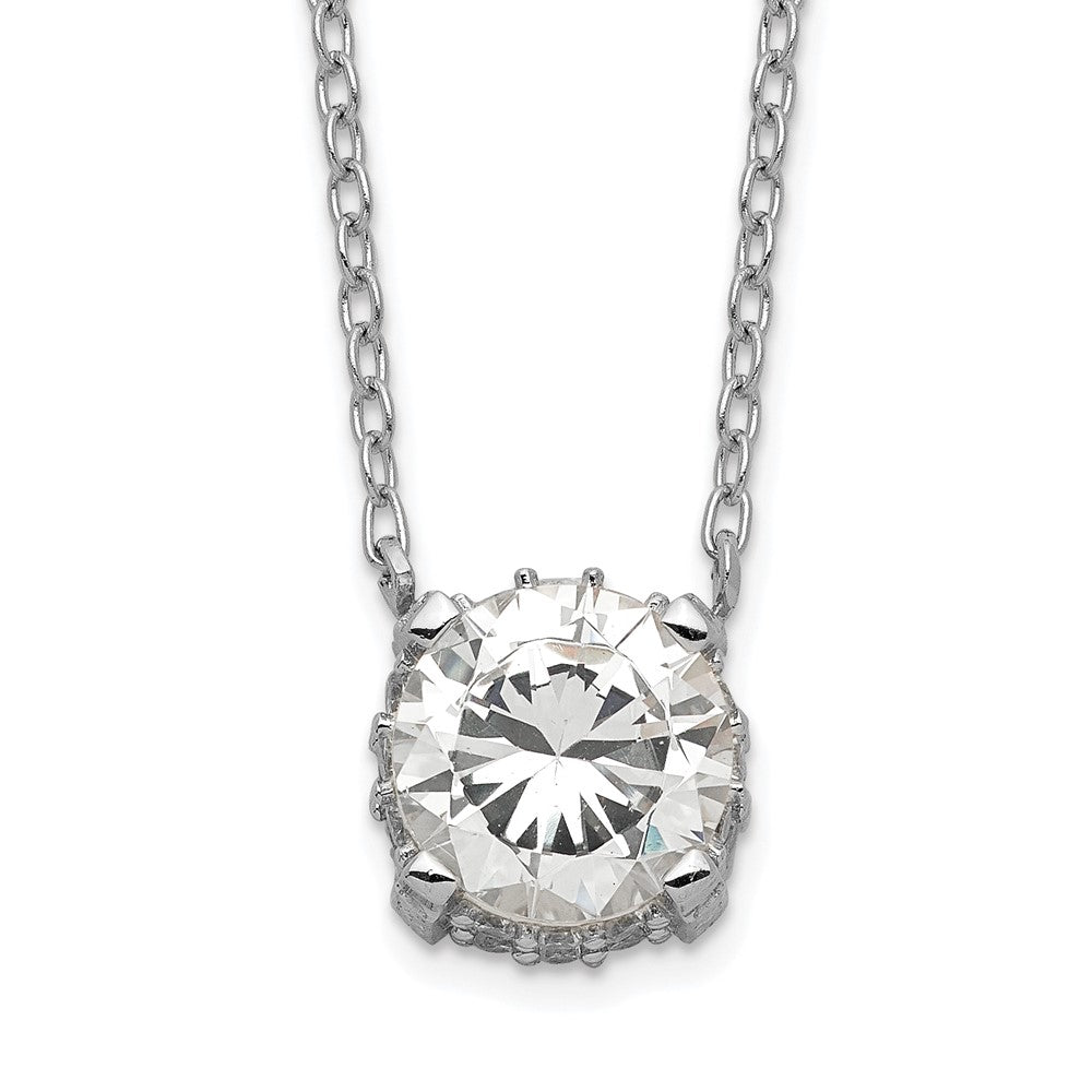 Sterling Silver Rhodium-plated CZ Necklace