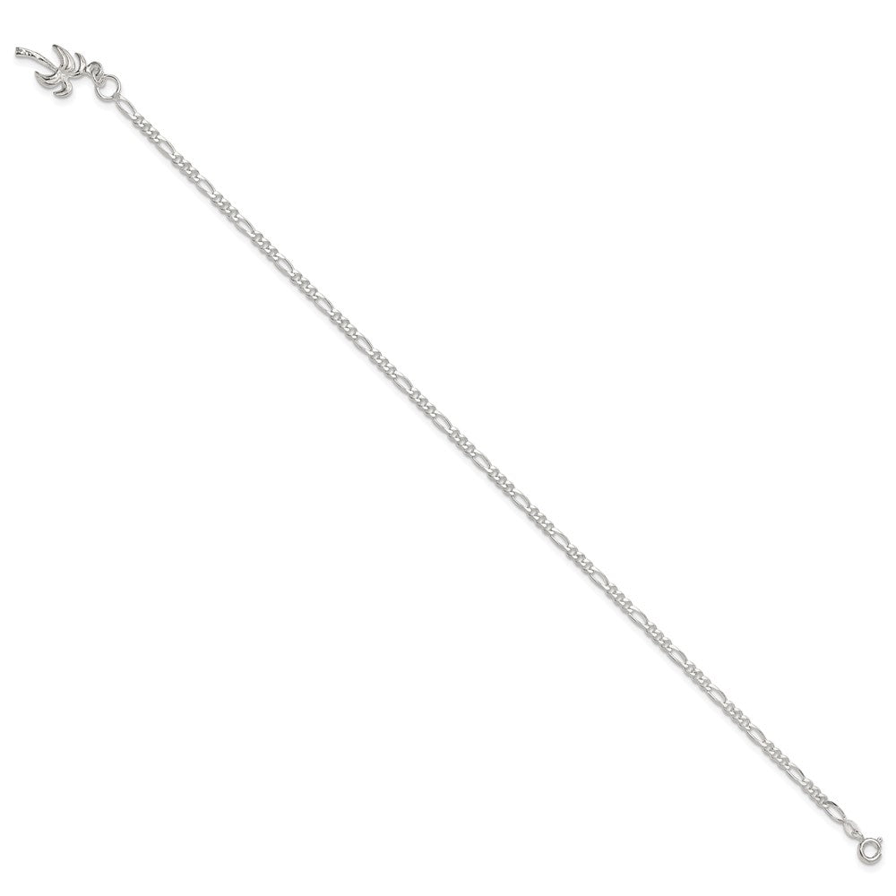 Sterling Silver Solid Polished Palm Tree Anklet