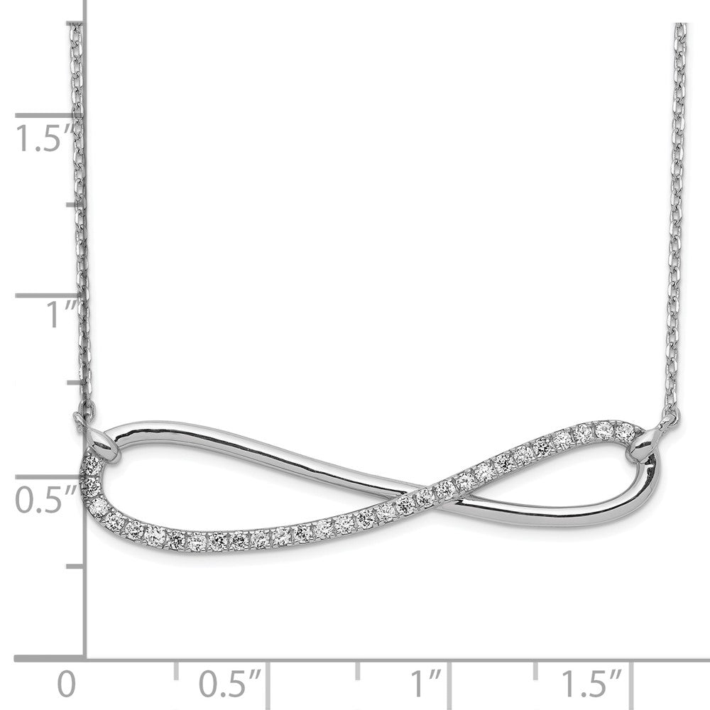 Sterling Shimmer Sterling Silver Rhodium-plated 29 Stone CZ Infinity Symbol Necklace