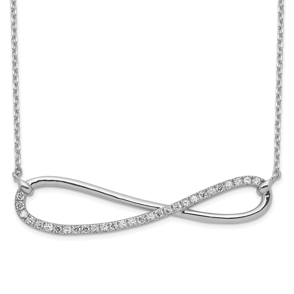 Sterling Shimmer Sterling Silver Rhodium-plated 29 Stone CZ Infinity Symbol Necklace