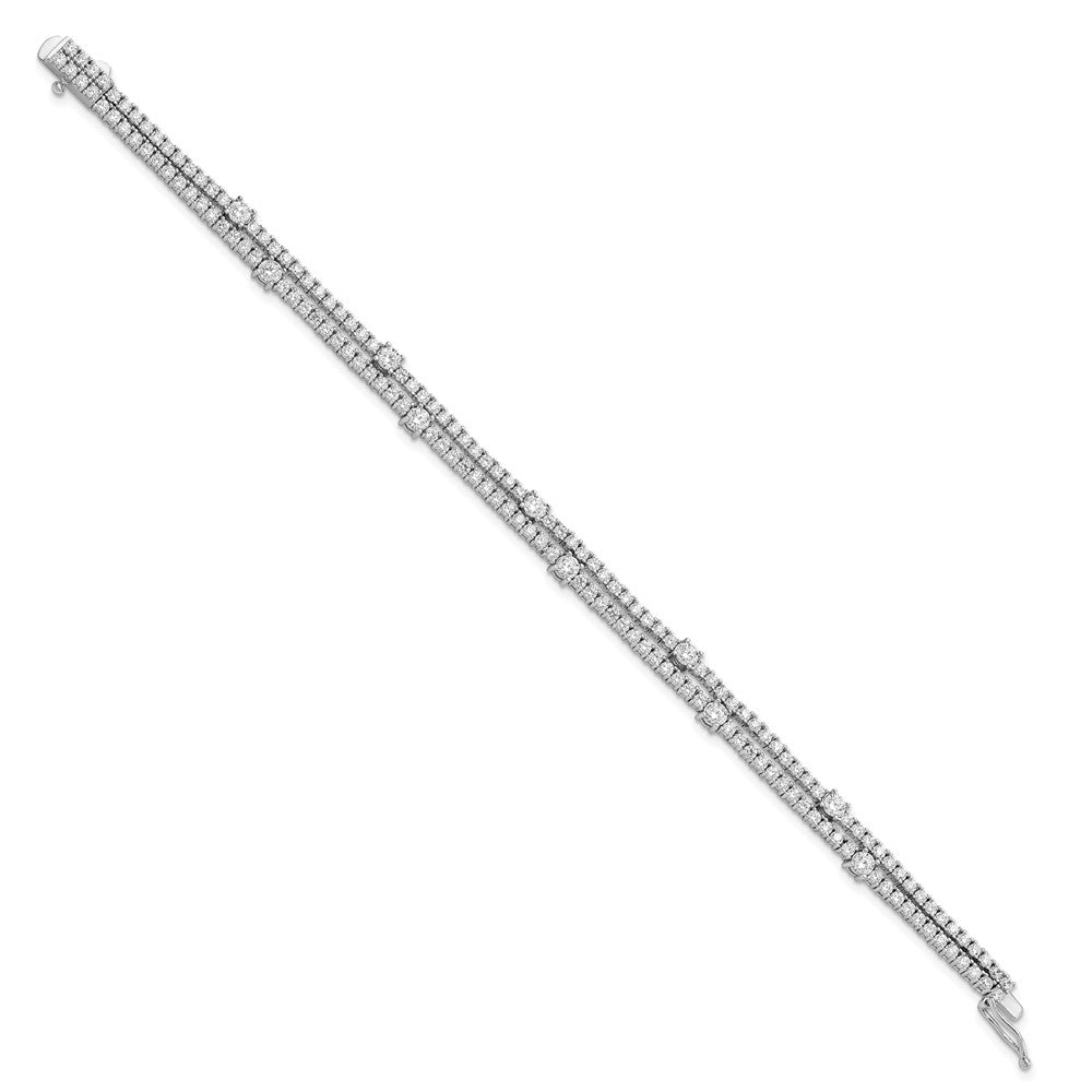 Sterling Shimmer Sterling Silver Rhodium-plated 168 Stone CZ Tennis Bracelet