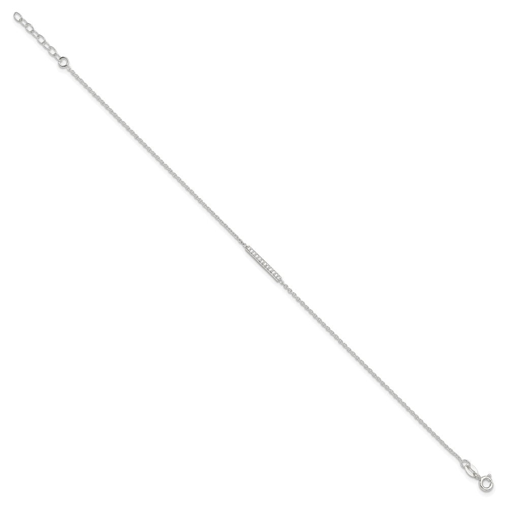 Sterling Silver CZ Bar Plus Extender - Total Anklet