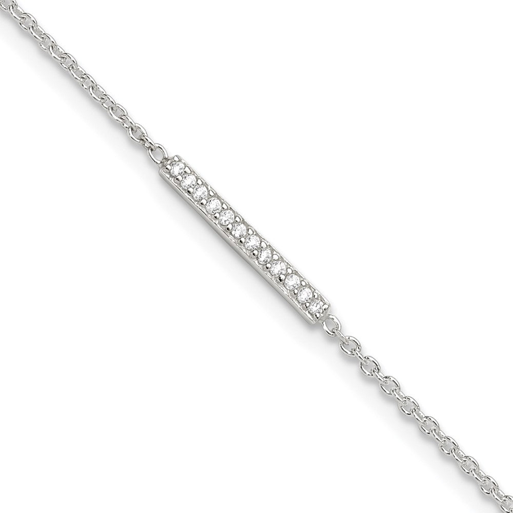 Sterling Silver CZ Bar Plus Extender - Total Anklet