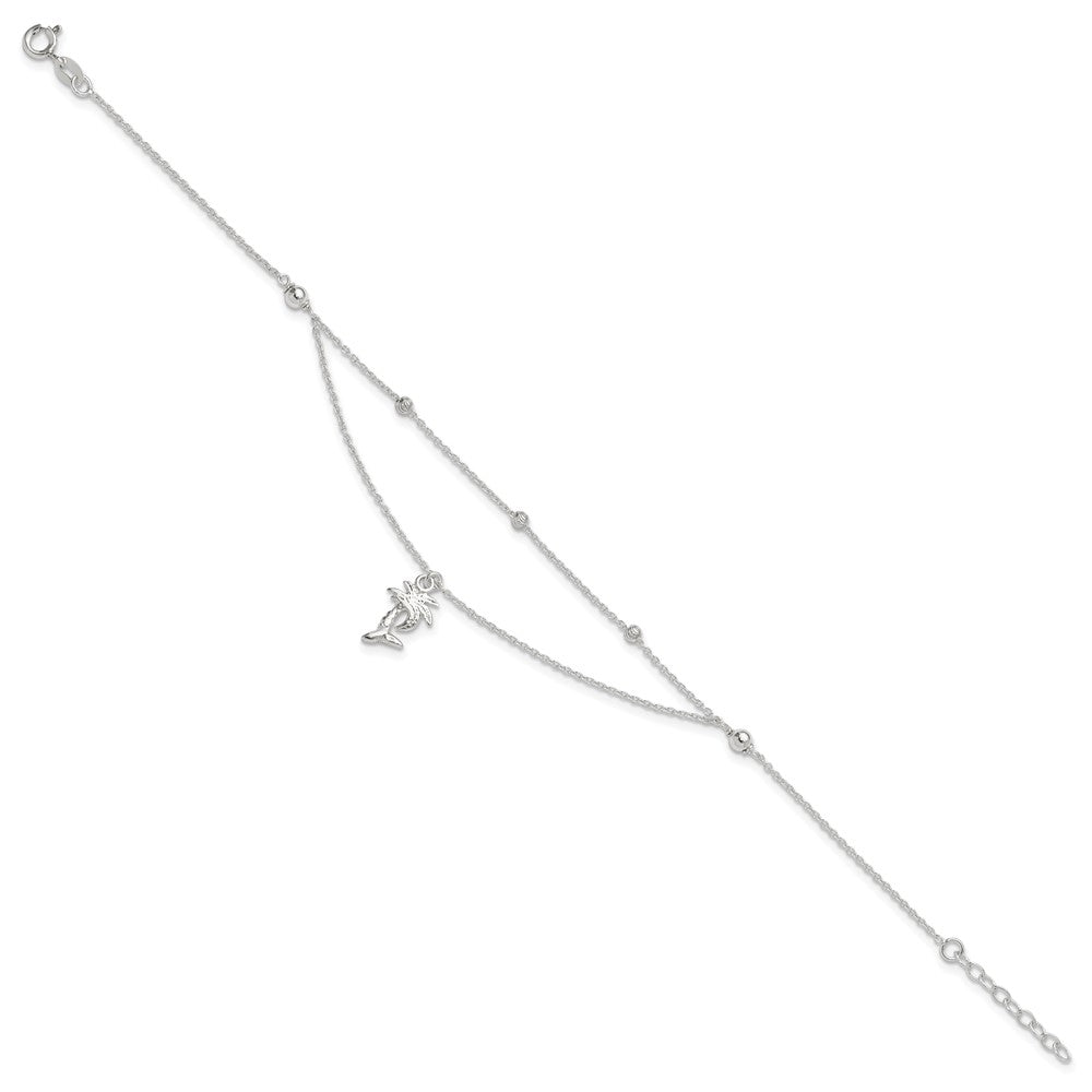 Sterling Silver Palm Tree 2-Strand Plus Extender - Total Anklet