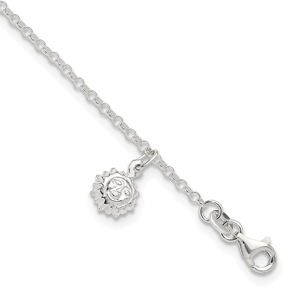 Sterling Silver Sun Plus Ext. Anklet