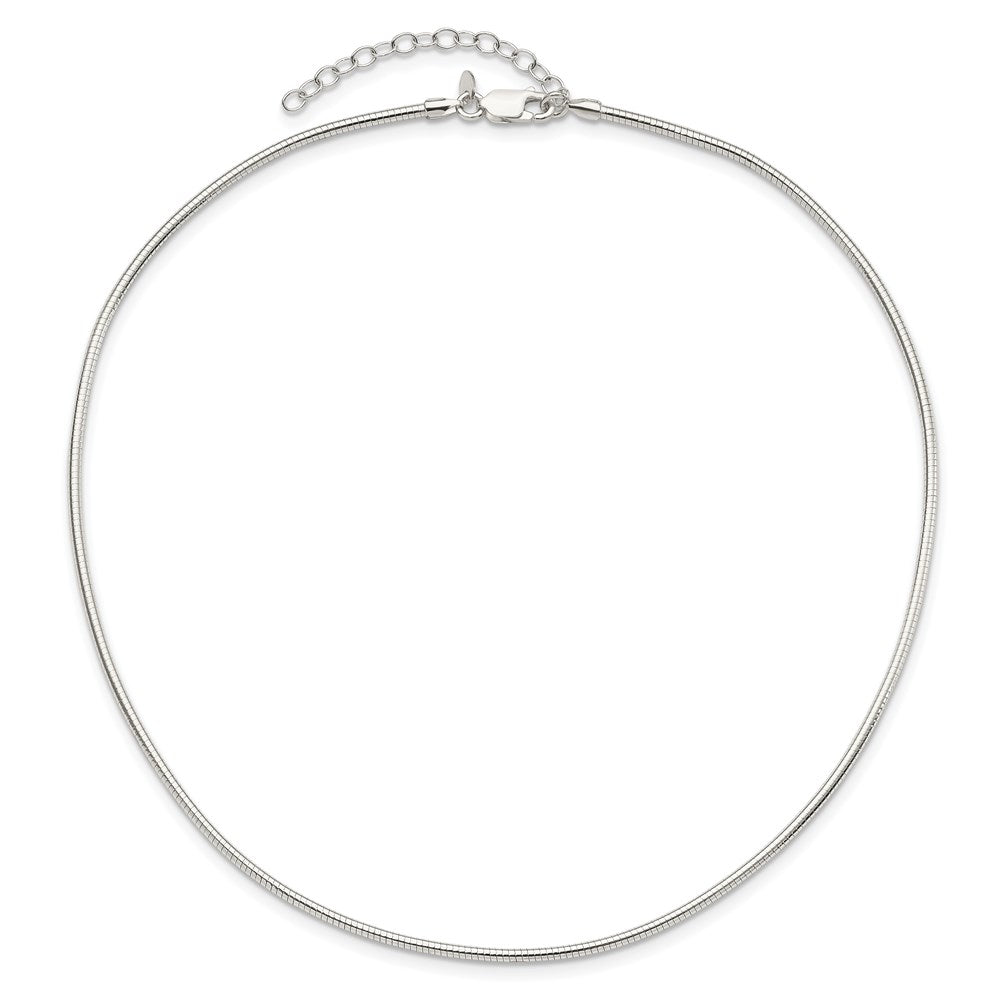 Sterling Silver Round w/. Ext Neckwire Chain