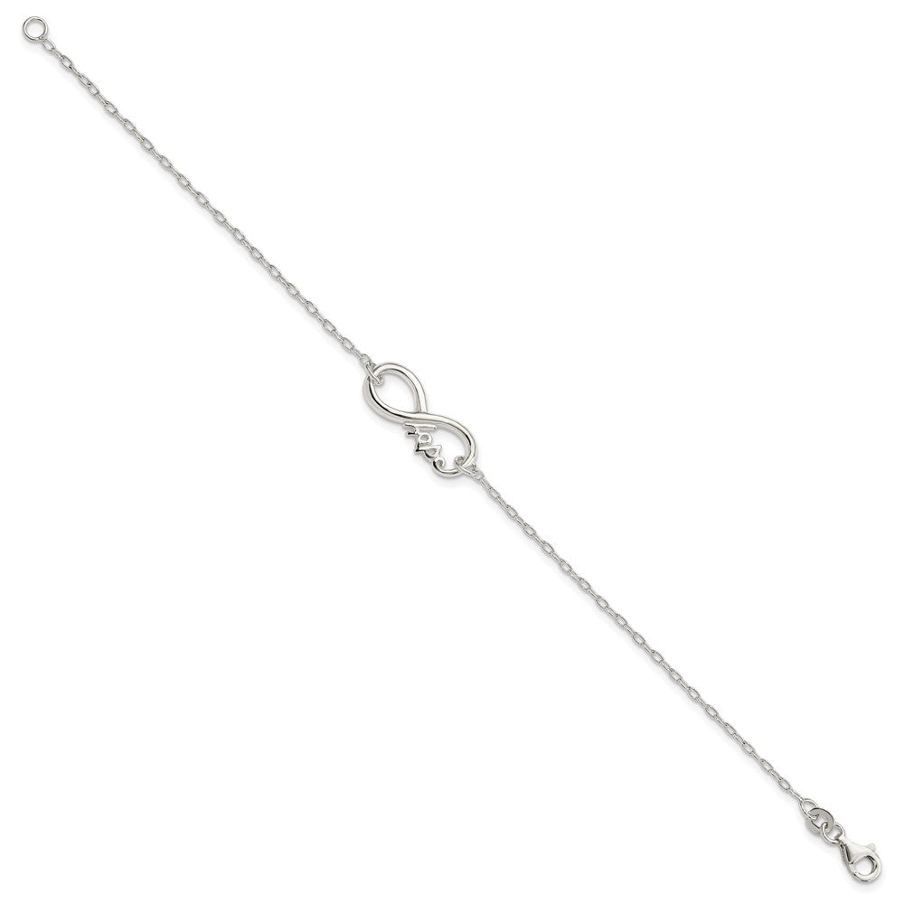 Sterling Silver Polished Infinity Sign w/HOPE Bracelet