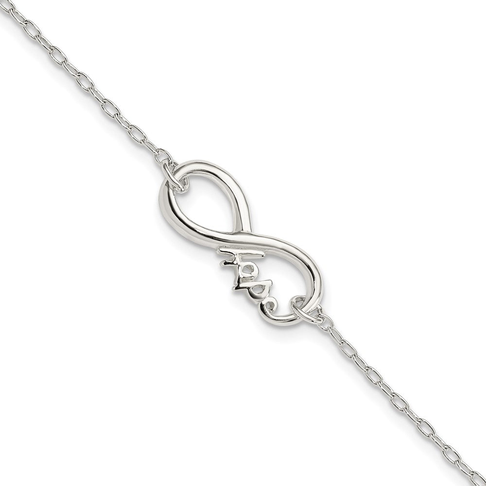 Sterling Silver Polished Infinity Sign w/HOPE Bracelet
