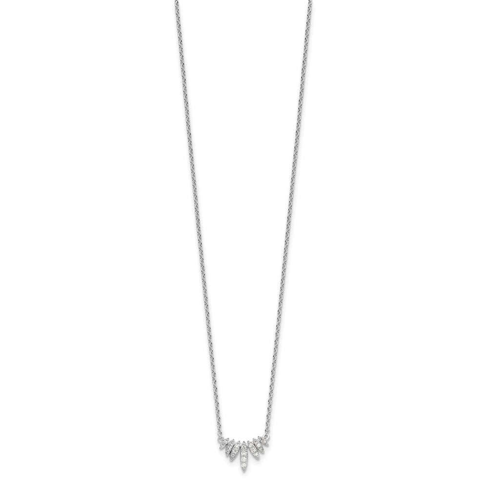 Sterling Silver Rhodium-plated CZ Necklace