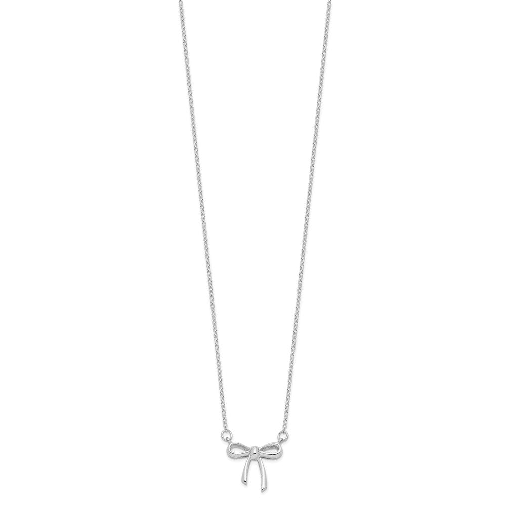 Sterling Silver Rhodium-plated Bow Necklace