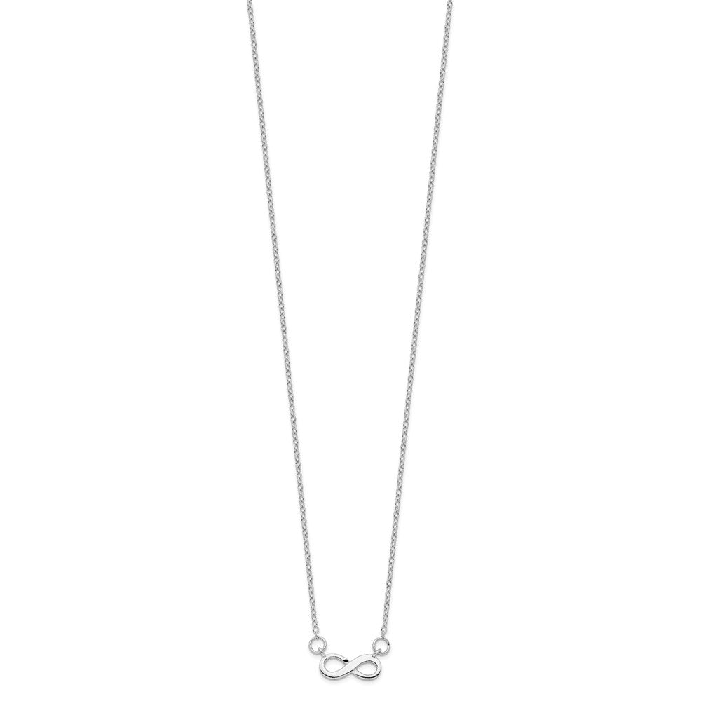 Sterling Silver Rhodium-plated Polished Infinity Symbol with Extension Necklace