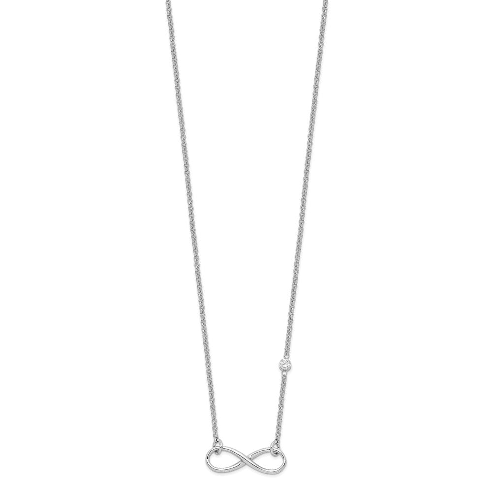 Sterling Silver Rhodium-plated CZ Infinity Symbol Necklace