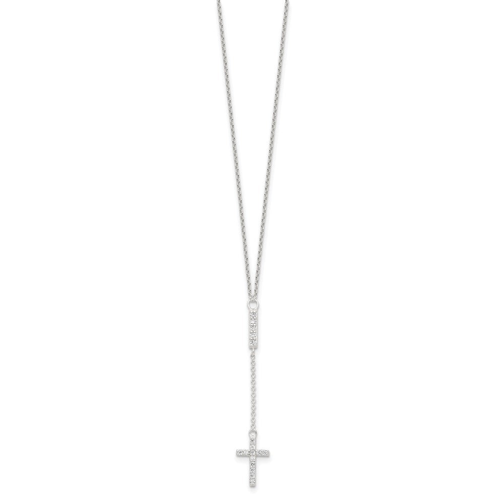 Sterling Silver CZ Cross Necklace