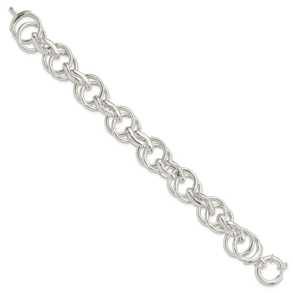 Sterling Silver Polished Fancy Link Bracelet