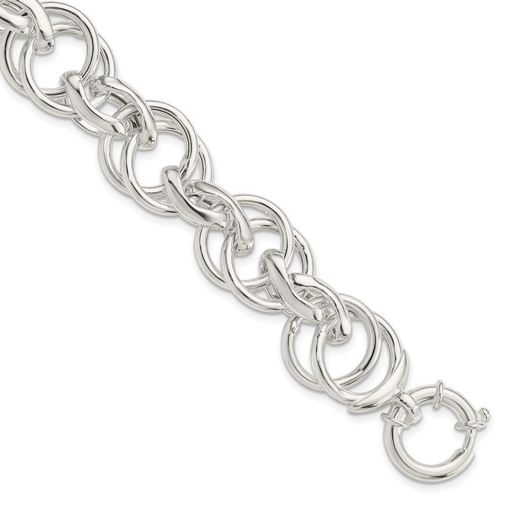Sterling Silver Polished Fancy Link Bracelet