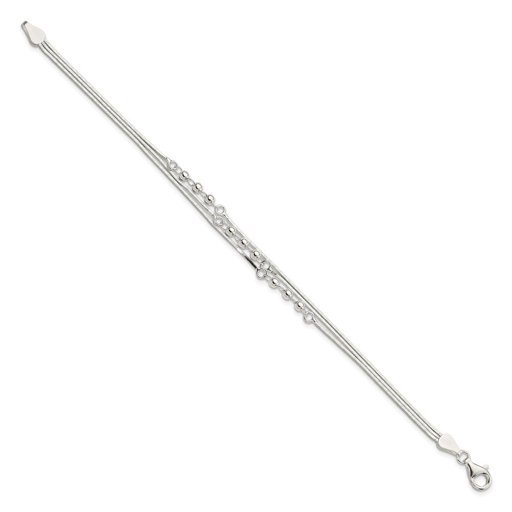 Sterling Silver Polished 3-Strand Bracelet