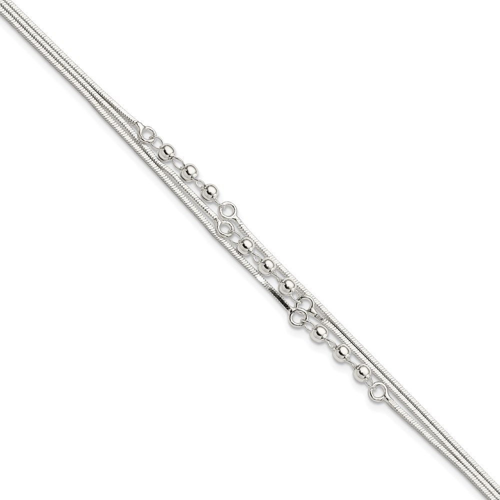 Sterling Silver Polished 3-Strand Bracelet