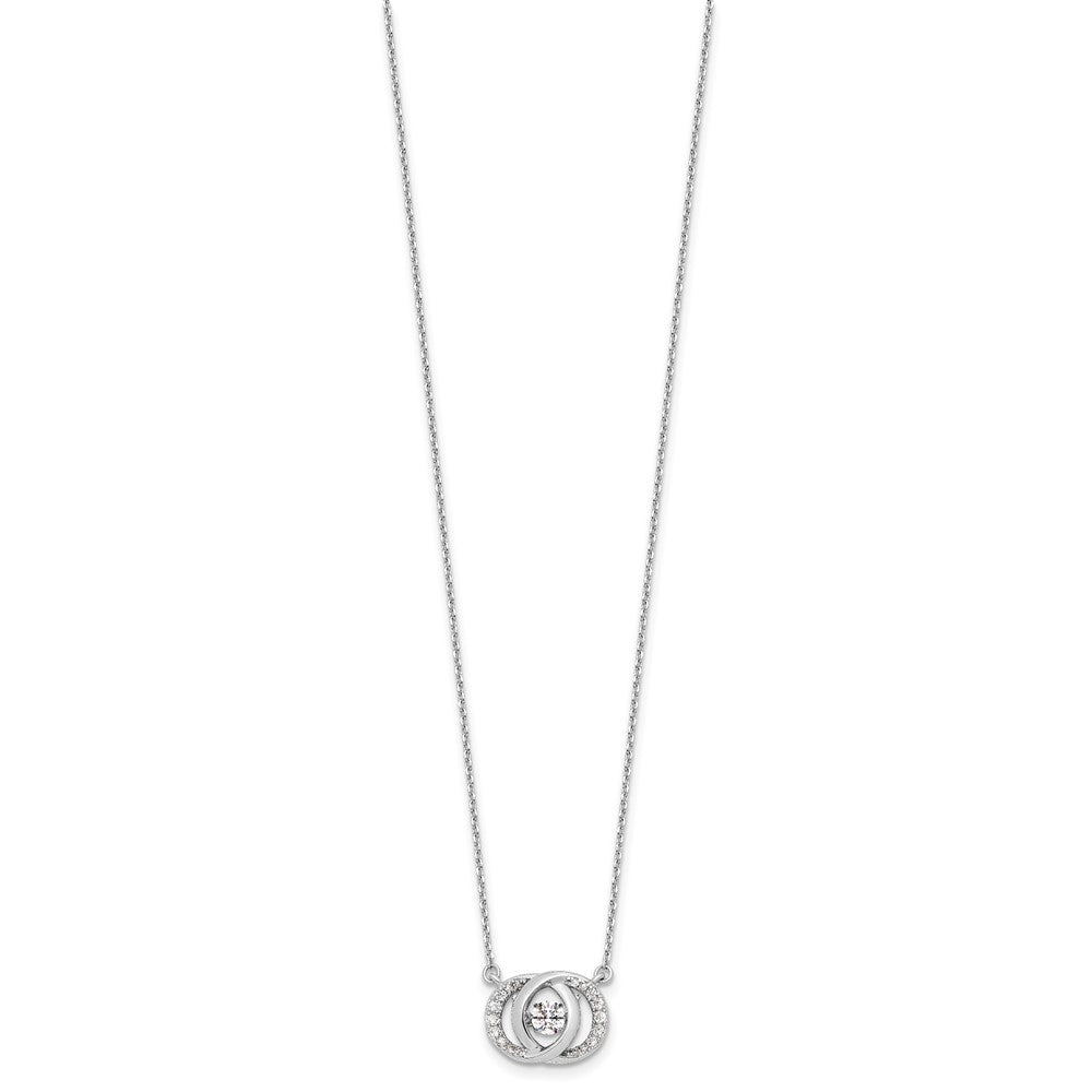 Sterling Silver Platinum-plate CZ w/two ext. Necklace