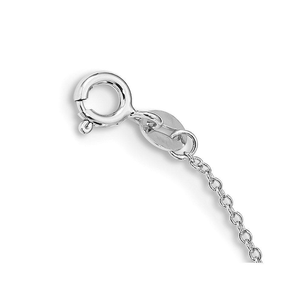 Sterling Silver Rhodium-plated 5- White Semi-Round Freshwater Cultured Pearl 5-Station Children's Necklace