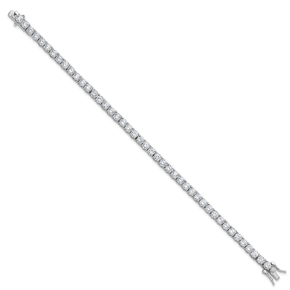 Sterling Silver Rhodium-plated Polished CZ Tennis Bracelet