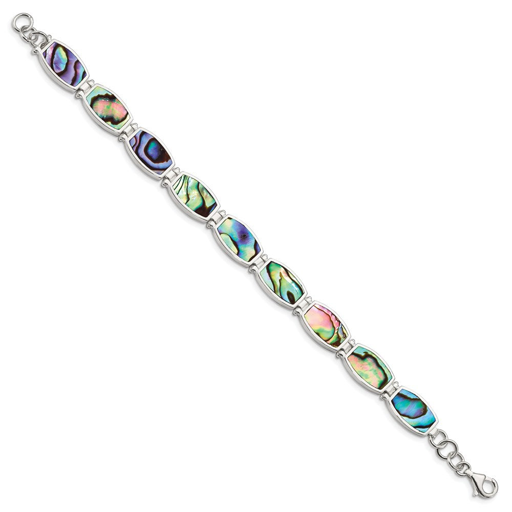 Sterling Silver Polished Abalone Bracelet