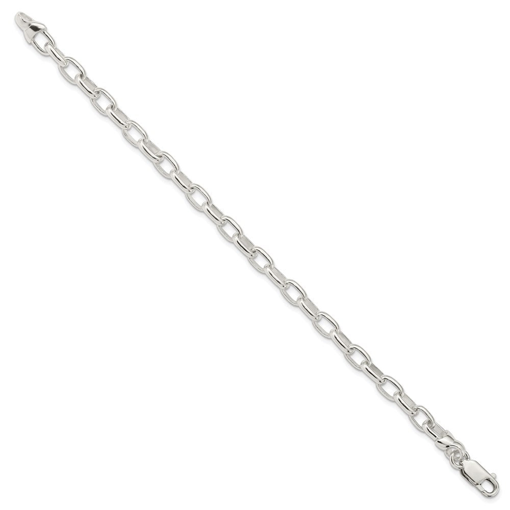 Sterling Silver Polished Fancy Paperclip Link Bracelet