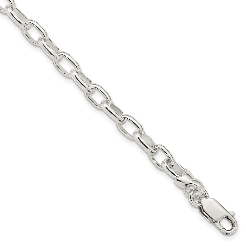 Sterling Silver Polished Fancy Paperclip Link Bracelet