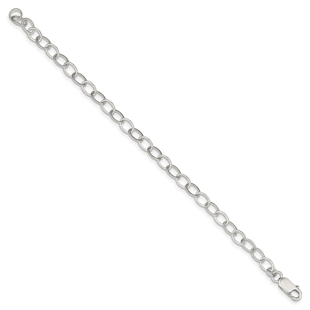 Sterling Silver Solid Cable Link Bracelet